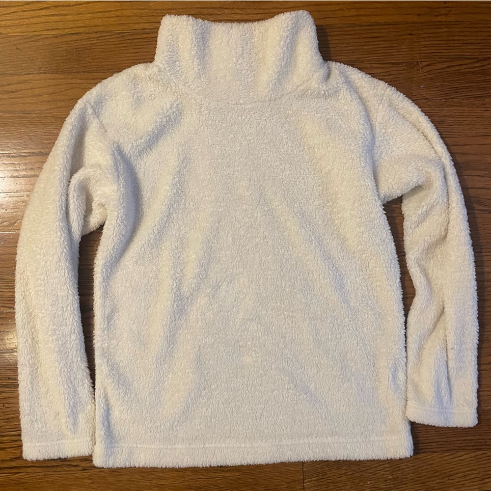 Uniqlo Cream/off white Fuzzy Fleece Mockneck Turtleneck pullover